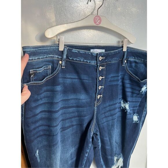 Kancan Distressed Skinny Jeans Woman’s 24 Plus Size - Picture 5 of 10